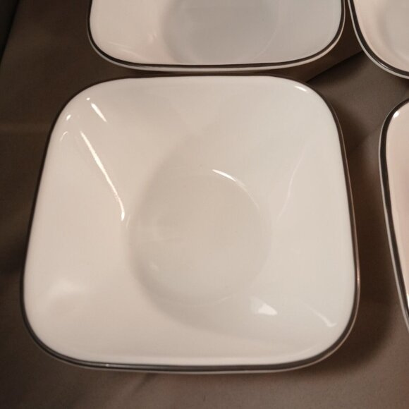 Corelle Corning Simple Lines 4 Square Bowls Vitrelle Glass Made in USA - Picture 6 of 10